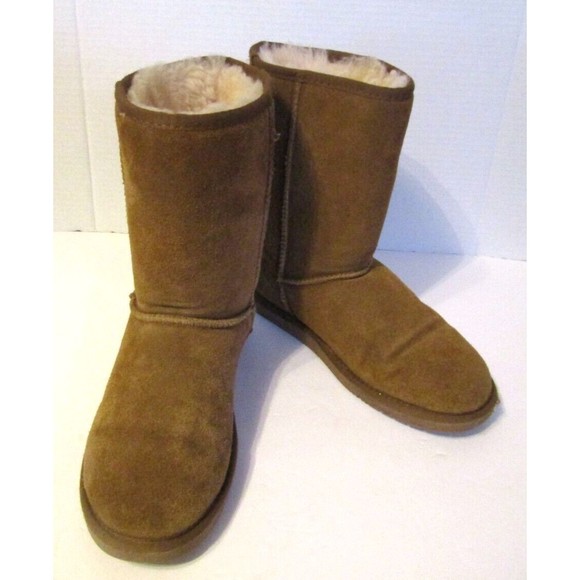 Minnetonka Olympia Brown Suede Sheepskin Boots Womens Size 10 - Picture 1 of 8